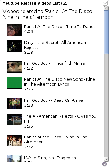 YouTube Related Videos List